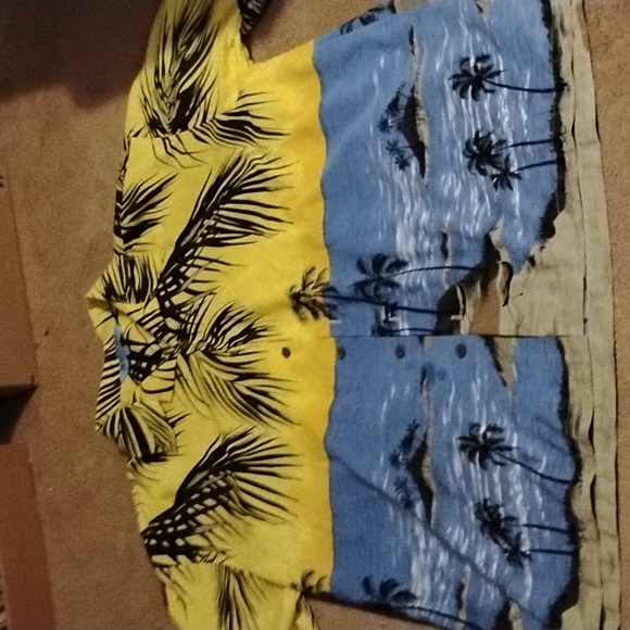 Vintage Maui Maui Hawaiian Print Shirt - Yellow and Blue - Picture 2 of 6